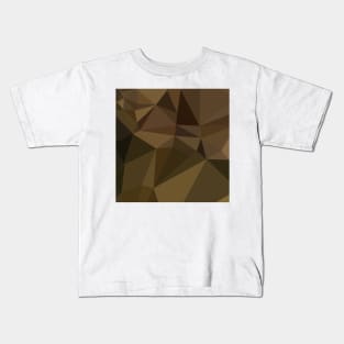 Caput Mortuum Brown Abstract Low Polygon Background Kids T-Shirt